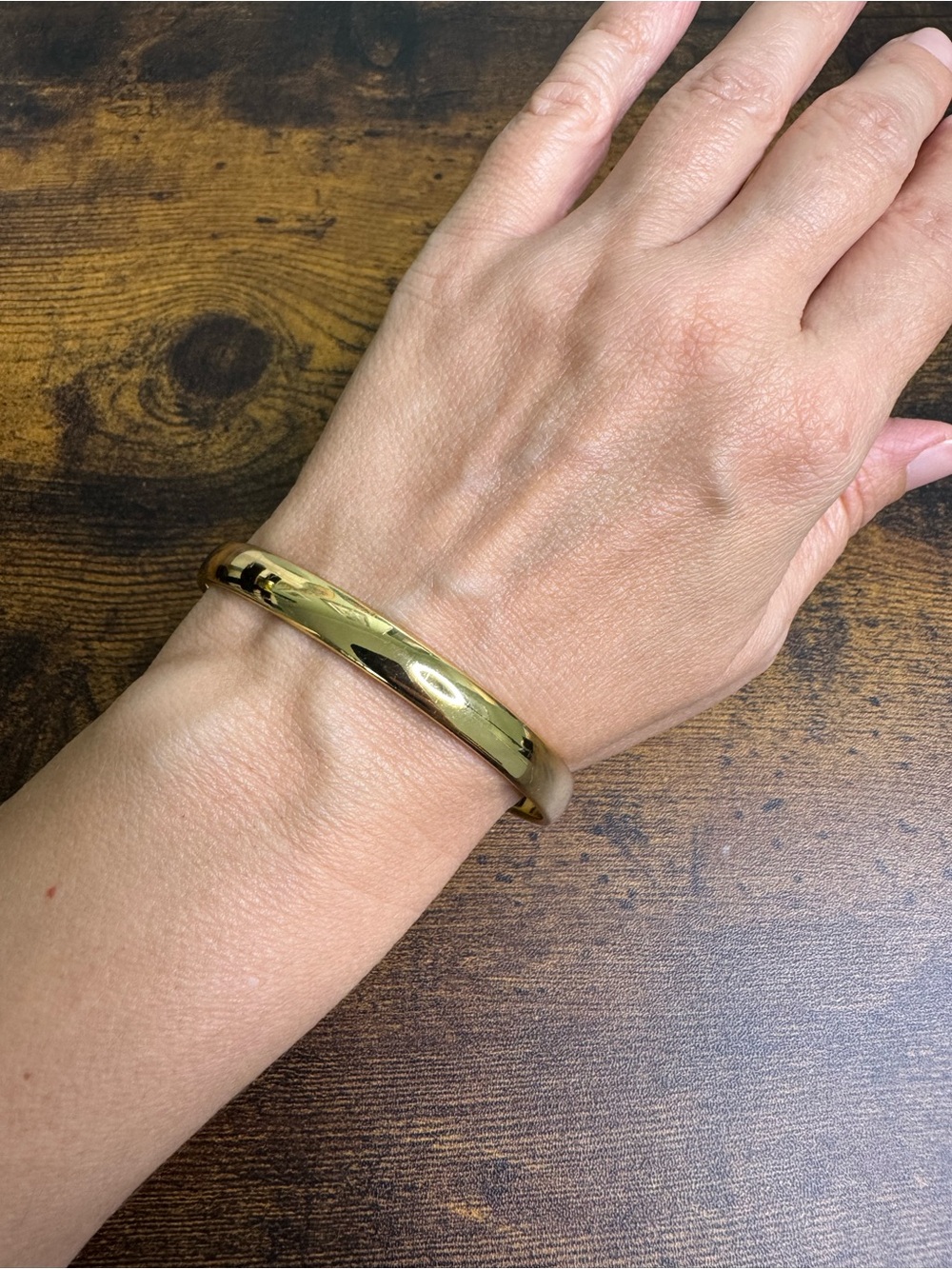 Monet Gold Plated Rounded Bangle Bracelet size L 8.5”